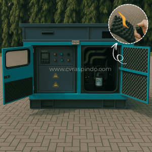 Busa Peredam Suara Genertator Anti Api penerapan di genset hijau v2